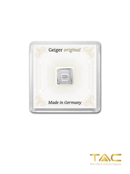 1 grams Silver Bullion - Silver Square (Encapsulated w/Assay) - Geiger Edelmetalle