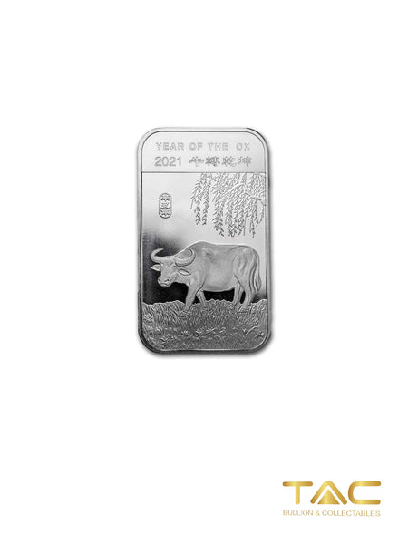 1 oz Silver Bullion Bar - Apmex (2021 Year of the Ox) - Apmex Mint USA
