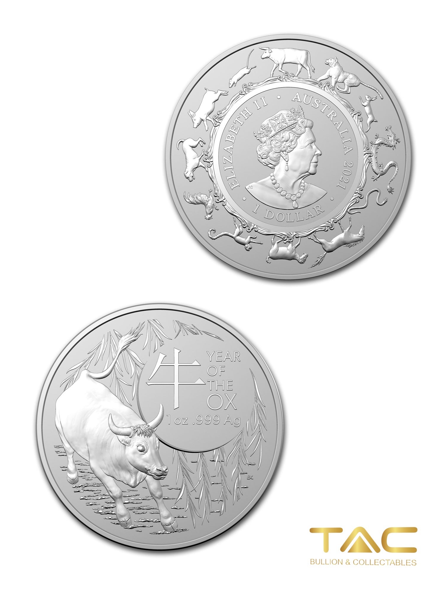 1 oz Silver Coin - 2021 Lunar Year of the Ox - Royal Australian Mint