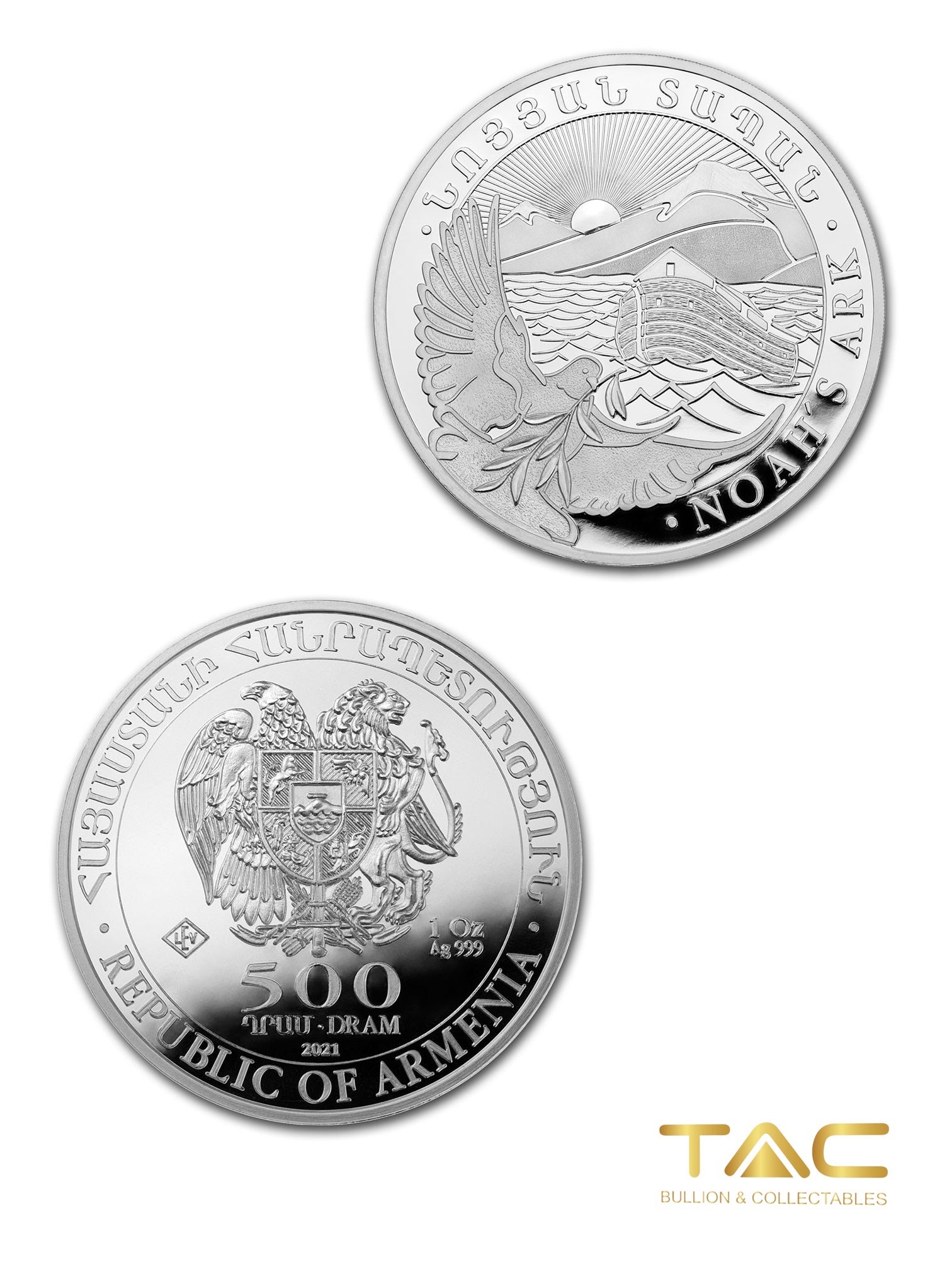 1 oz Silver Coin - 2021 Noah’s Ark - Armenia - Geiger Edelmetalle