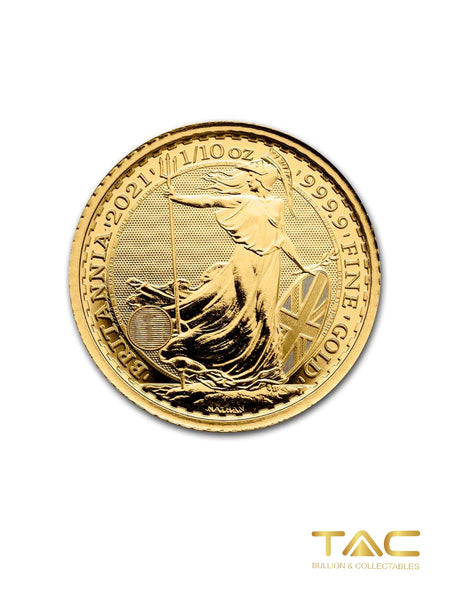1/10 oz Gold Coin - 2021 Great Britain Britannia - Royal Mint