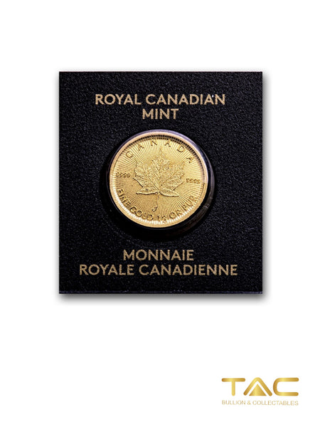 1 gram Gold Coin - 2021 Canadian Maple Leaf - Canadian Royal Mint