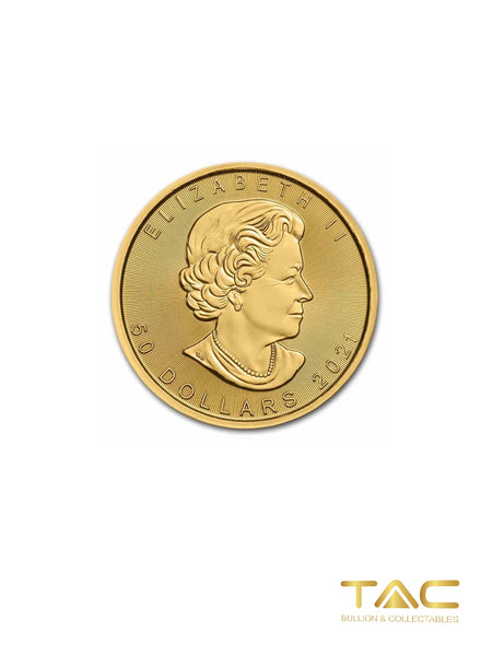 1 oz Gold Coin - 2021 Canadian Maple Leaf - Canadian Royal Mint