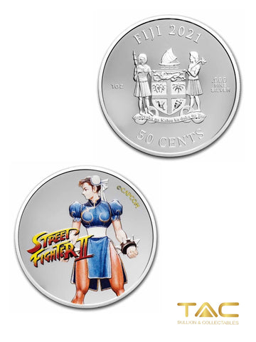 1 oz Silver Coin - 2021 Silver Street Fighter II 30th Anniversary: Chun-Li - Fiji