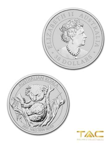 1 Kg Silver Coin - 2021 Australian Koala - Perth Mint