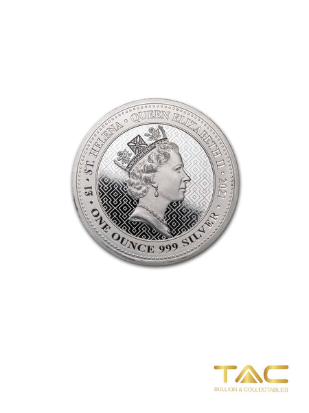 1 oz Silver Coin - 2021 St. Helena - Queen's Virtues Victory - Royal Mint