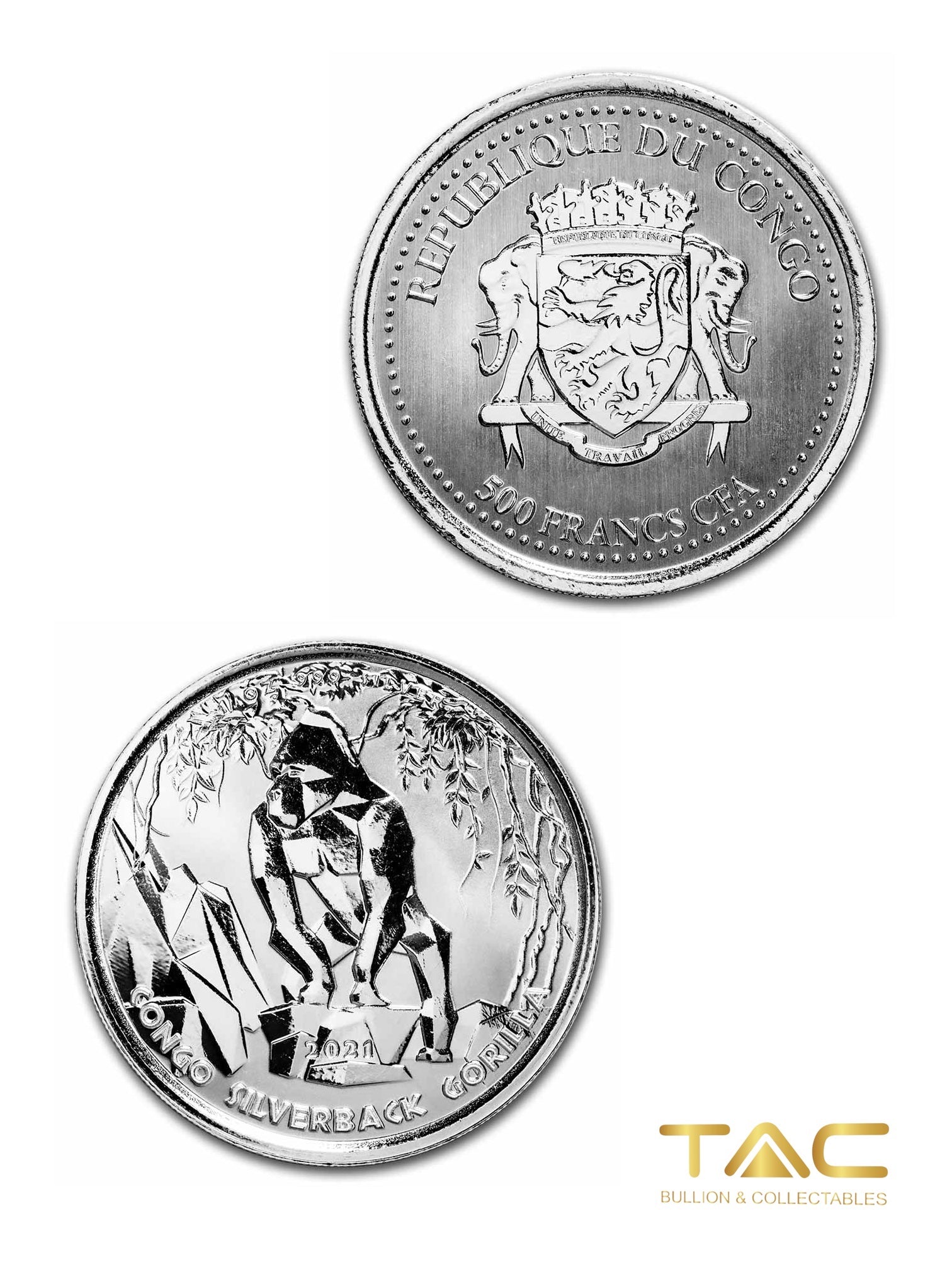 1 oz Silver Coin - 2021 Silverback - Republic of Congo - Scottsdale Mint