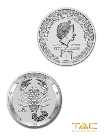 1 oz Silver Coin - 2021 Zodiac Series: Scorpio - Tokelau