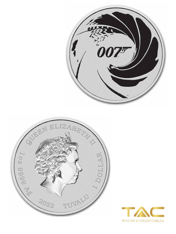 1 oz Silver Coin - 2022 Silver James Bond 007 - Perth Mint/ Tuvalu