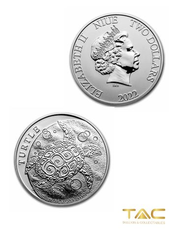 1 oz Silver Coin - 2022 Hawksbill Turtle - Niue/ NZ Mint