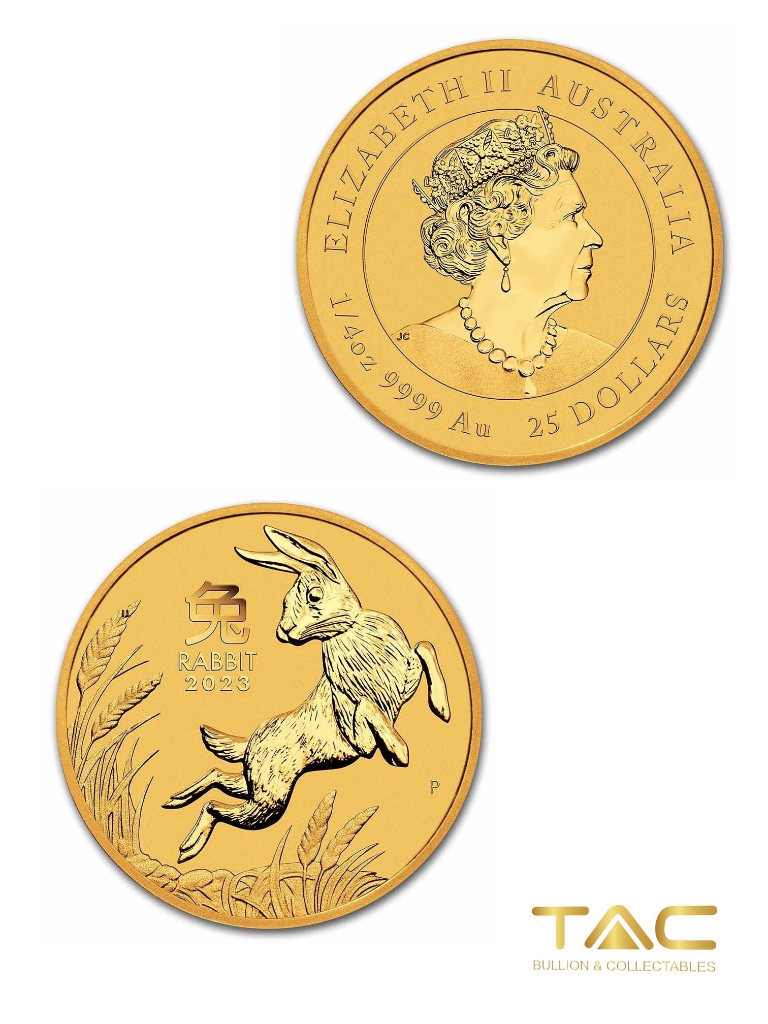 1/4 oz Gold Coin - 2023 Luna Rabbit - Perth Mint