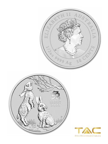 1/2 oz Silver Coin - 2023 Silver Lunar Rabit (Series III) - Perth Mint