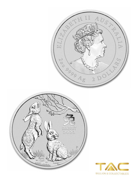 2 oz Silver Coin - 2023 Silver Lunar Rabit (Series III) - Perth Mint