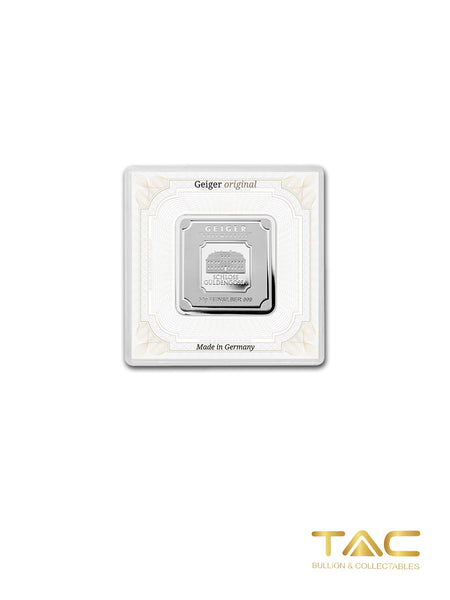 50 gram Silver Bullion - Silver Square (Encapsulated w/Assay) - Geiger Edelmetalle