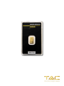 1 gram Gold Bullion Minted - Original Argor-Heraeus - Argor-Heraeus