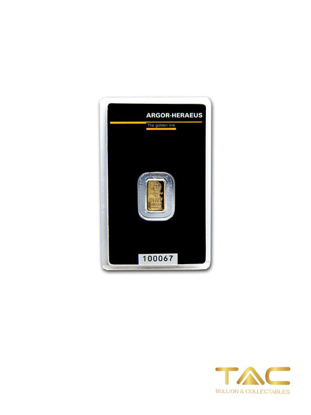 1 gram Gold Bullion Minted - KineBar Design - Argor-Heraeus