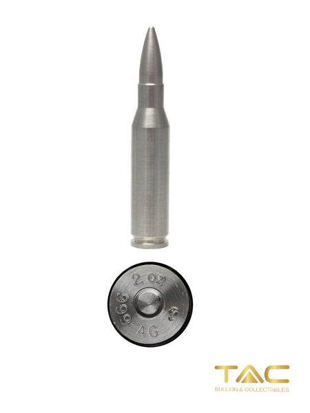 2 oz Silver Bullion Bullets - .308 Caliber Winchester