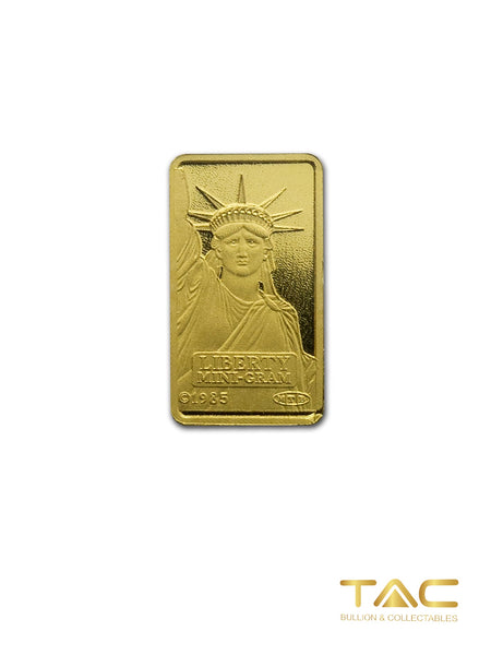 1 gram Gold Bullion Minted - Statue of Liberty - Credit Suisse