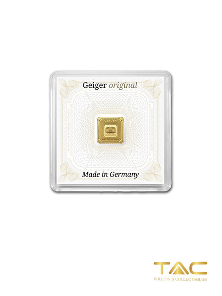 1 gram Gold Bullion Minted - Geiger Original Square - Geiger Edelmetalle