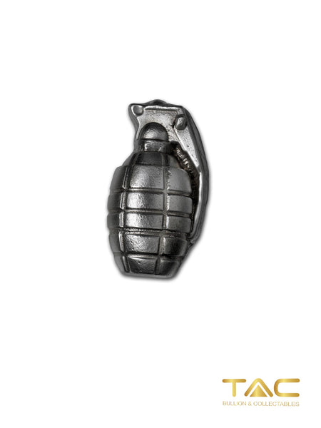 6 oz Hand Poured Silver Bullion - Grenade - Big Boom!