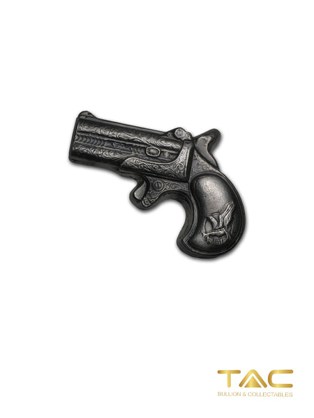 7 oz Hand Poured Silver Bullion - Derringer Pistol