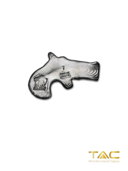 7 oz Hand Poured Silver Bullion - Derringer Pistol