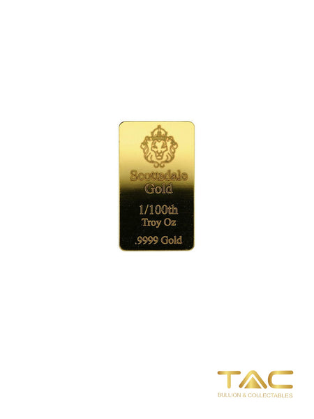 1/100 oz Gold Bullion Minted - Worlds Smallest Bar - Scottsdale Mint