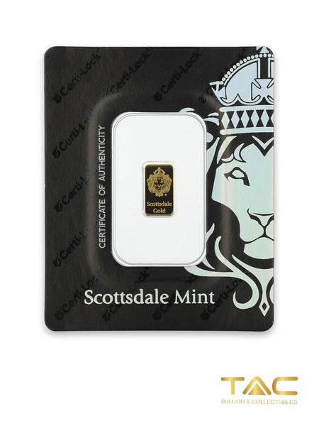 1 gram Gold Bullion Minted - Certi-Lock - Scottsdale Mint