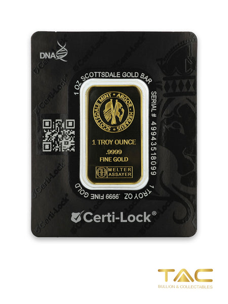 1 oz Gold Bullion Minted - Certi-Lock - Scottsdale Mint