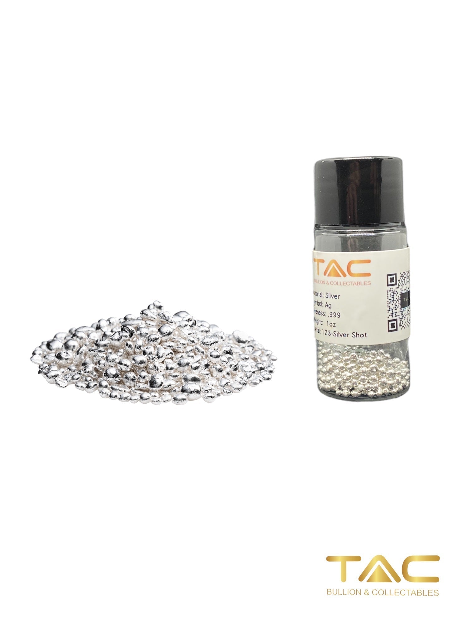 100 gram Silver Shot/ Granule - 999 Fine w/ COA - TAC Bullion #100SSG042201