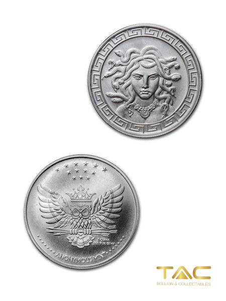 1 oz Silver Round - Medusa - Anonymous Mint