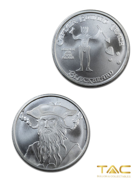 1 oz Silver Round - Blackbeard - Anonymous Mint