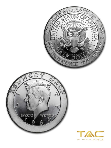 1 oz Silver Round - Kennedy Half Dollar