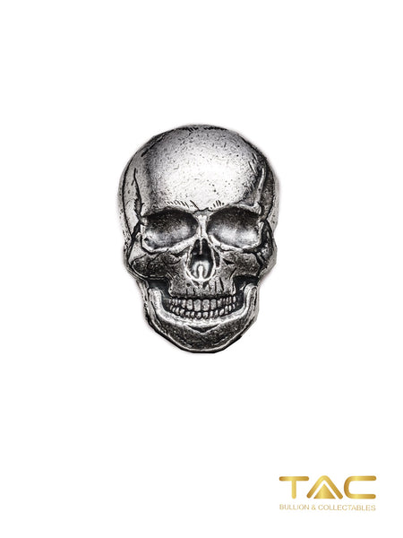 2 oz Hand Poured Silver Bullion - Human Skull