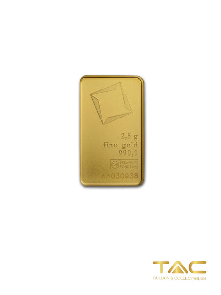 2.5 gram Gold Bullion Minted - Valcambi Suisse - Valcambi