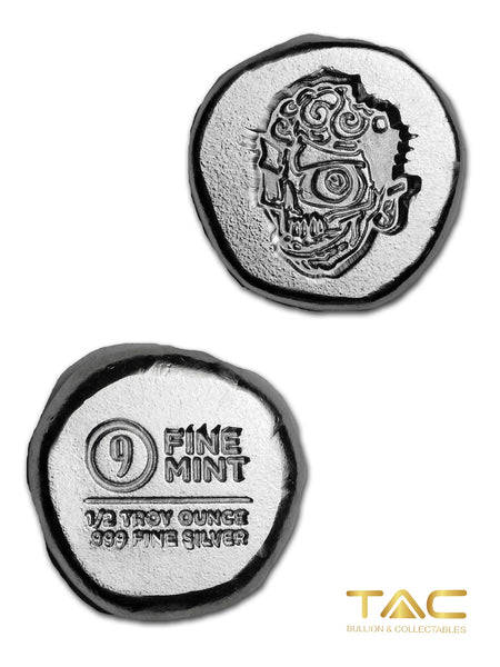 1/2 oz Hand Poured Silver Bullion Zombie - Lucky Pieces - 9Fine Mint