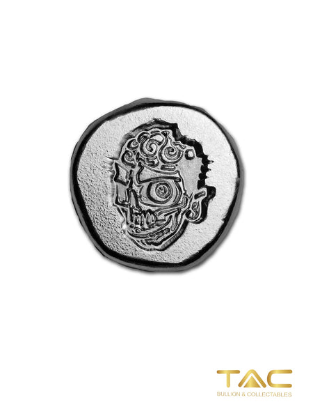 1/2 oz Hand Poured Silver Bullion Zombie - Lucky Pieces - 9Fine Mint